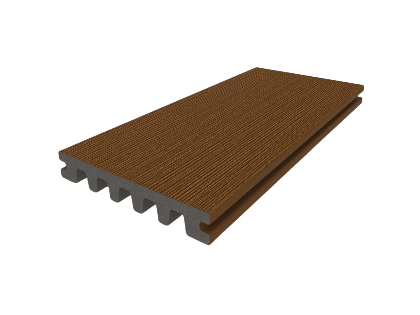 Composiet Vlonderplank 2.3 x 13.8 cm (23 x 138 mm) Enkelzijdig Teak - Lengte 400 cm - Afbeelding 1